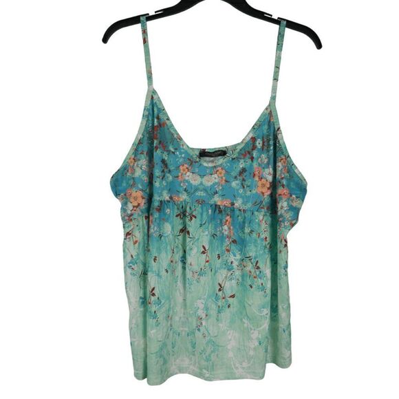 Women's Floral Printed Spaghetti Straps Top 2XL - Picture 1 of 7